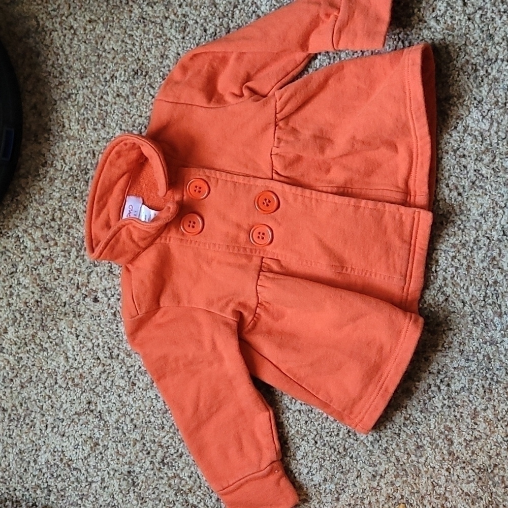 Zutano Baby Orange Button Lightweight Peacoat Jacket 24M